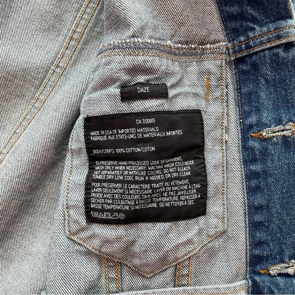 Alexander Wang x Denim Daze Oversized Unisex Faded Jacket in Light Indigo Aged - Picture 10 of 16